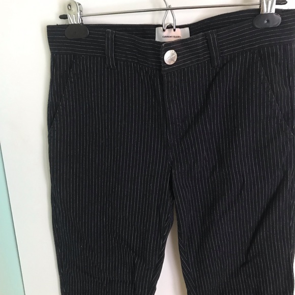 Current/Elliott The Confidant Pinstripe Trouser Pant in Navy Blue Size 24 - Picture 9 of 16